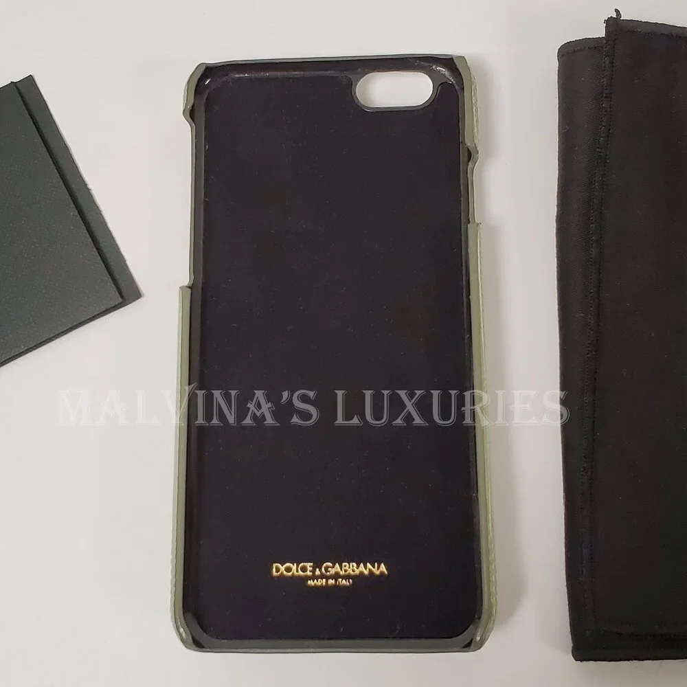 DOLCE & GABBANA PHONE CASE iPHONE COVER CRYSTAL EMBELLISHED LEATHER